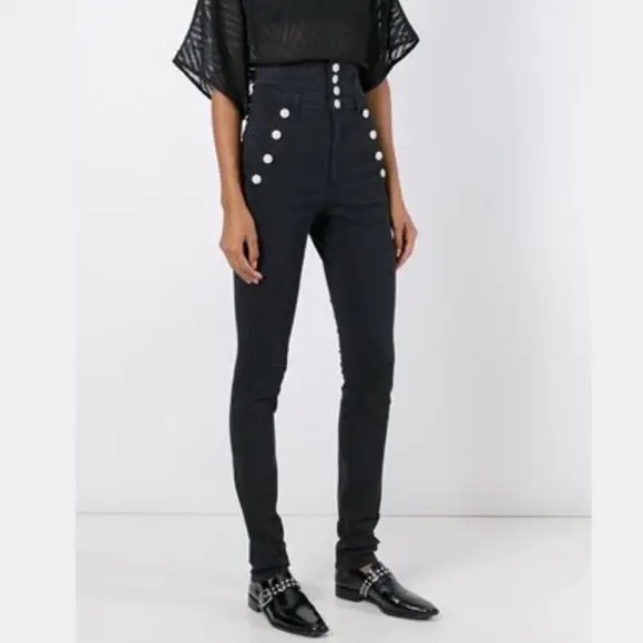 Isabel Marant Pants - Isabel Marant High Waisted Napos Skinny Jeans Pants Black